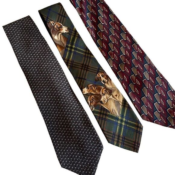 Tie Bundle. 3 100% Silk Ties Calvin Klein, Colours,‎ Van Heusen - Picture 1 of 10